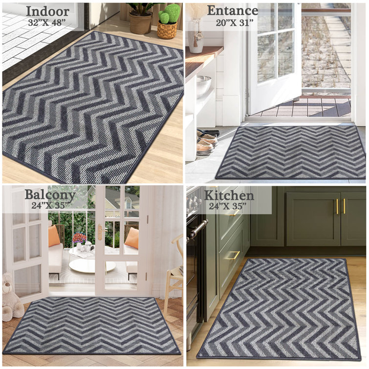 George Oliver Erasmus Non-Slip Geometric Outdoor Doormat