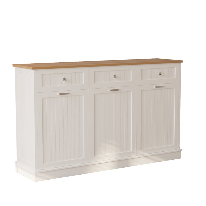 Poubelle en bois manufacturé - 30 gallons, White