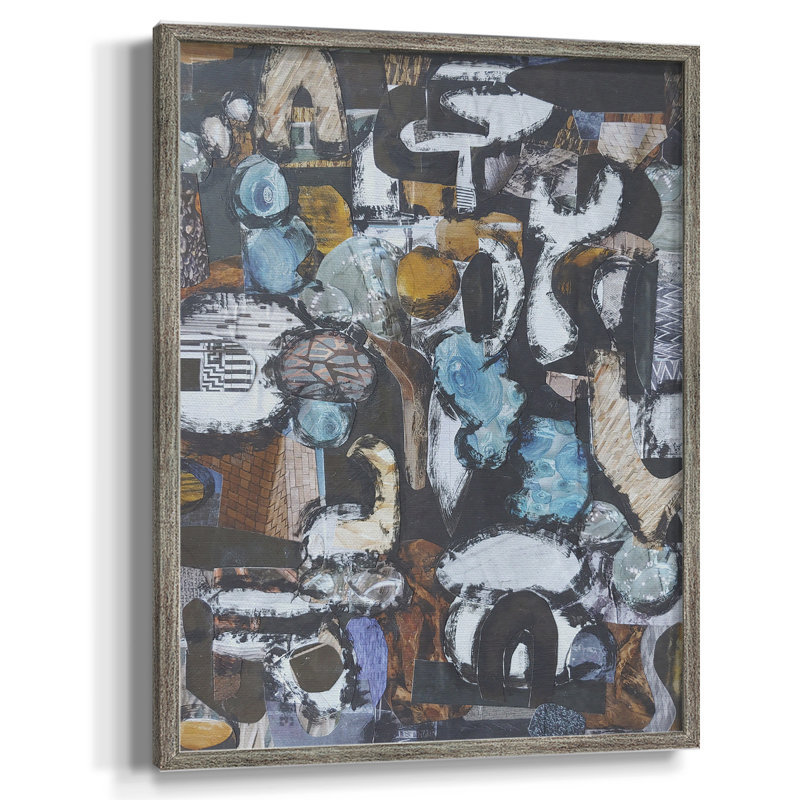 Impression encadrée de verre bleu California Beach - bois massif, 11" H x 9" W