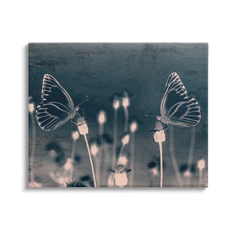 "Abstract Butterflies Grey Meadow", impression sur toile, H 36 po x l 48 po x P 1,5 po