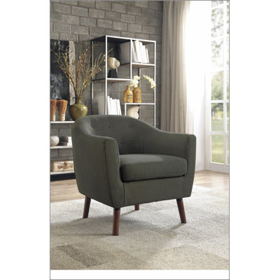 Fauteuil gris capitonné à 4 pieds Tadcaster
