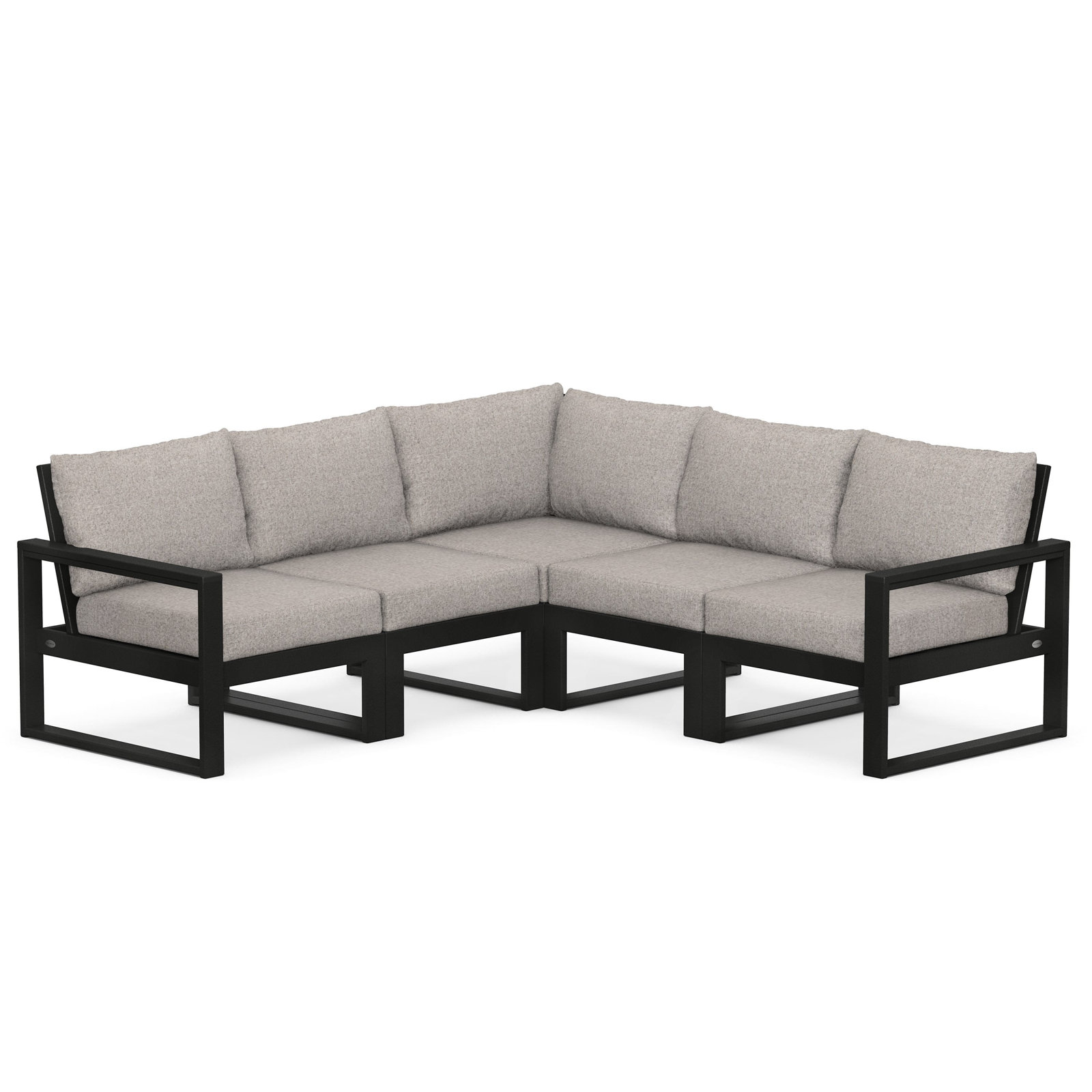 POLYWOOD® Edge 85" Patio Sectional, Granite, Black