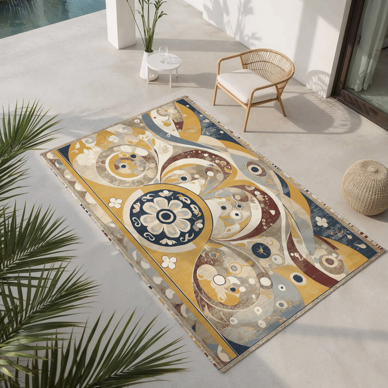 Tapis intérieur et extérieur Jazzy Curl, Rectangle 1 pi 6 po x 2 pi 6 po