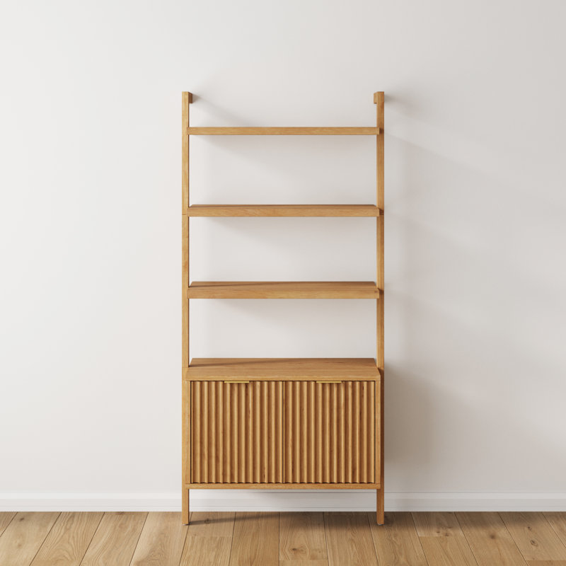 72" H Wood Storage Bookcase, Brown