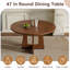 Table de salle à manger ronde pour table de cuisine de ferme de 4 à 42 po, table circulaire en MDF avec finition grain de bois