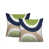 Chartreuse / bleu marine / beige