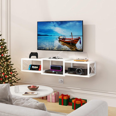 Meuble télé flottant avec prise de courant