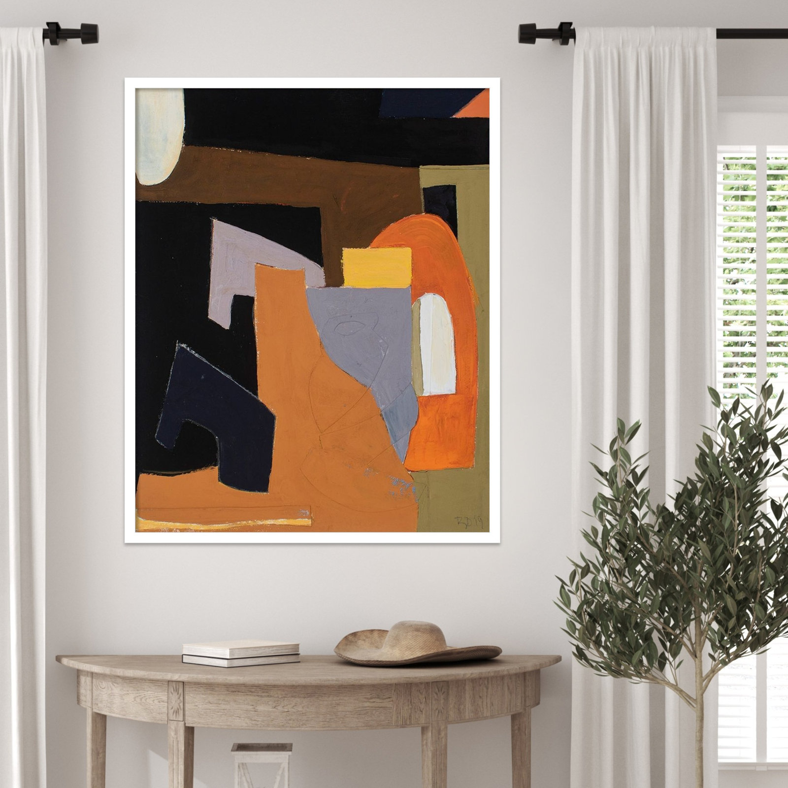Solano "The Olive Press Room" Print, 33" H x 27" W, White