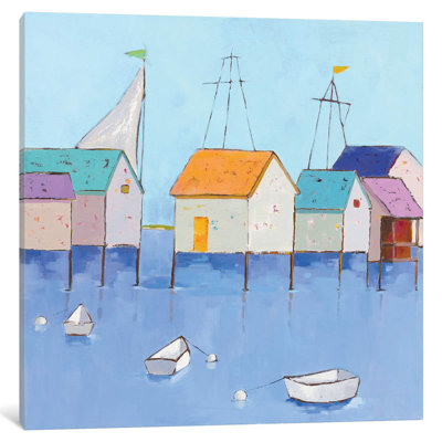 Boat House Row by Phyllis Adams - Painting on Canvas