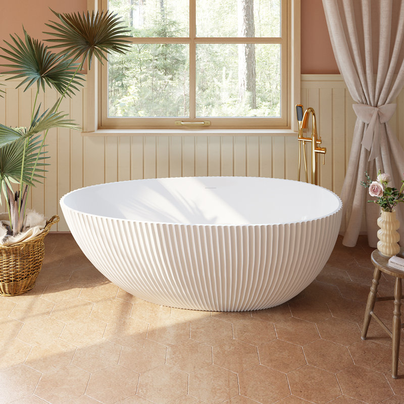67" Solid Surface Freestanding Bathtub