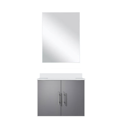 Single Bath Vanity 24 In. W X 22 In. D, Quartz Countertop And 18 In. Mirror