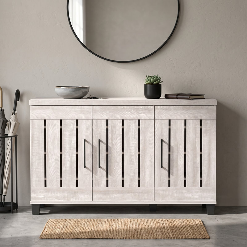 Banos 16 Pair Shoe Storage Cabinet, Dusty Gray Oak