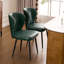 Modern Leather Upholstered Dining Chair With Metal Legs-2117020471