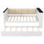 Lit de jour simple en bois avec tablettes de rangement, dossier rembourré, USB et lit gigogne, blanc-525957942