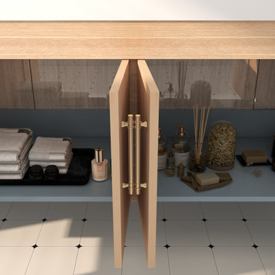70.8" Wall-Mounted Double Bathroom Vanity Set
