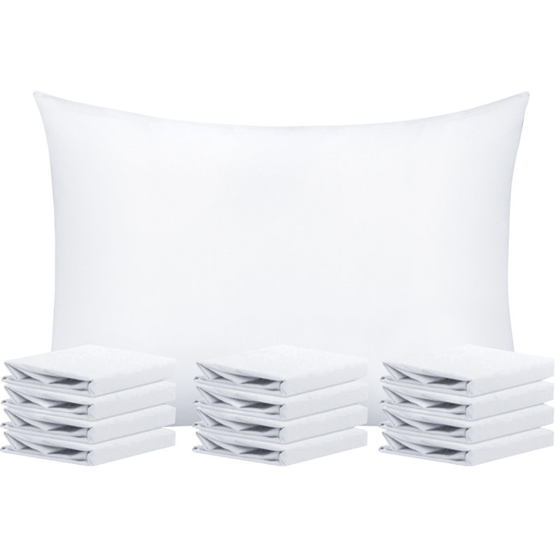  Housse de coussin en microfibre, Taies d'oreiller pour grand lit, Blanc