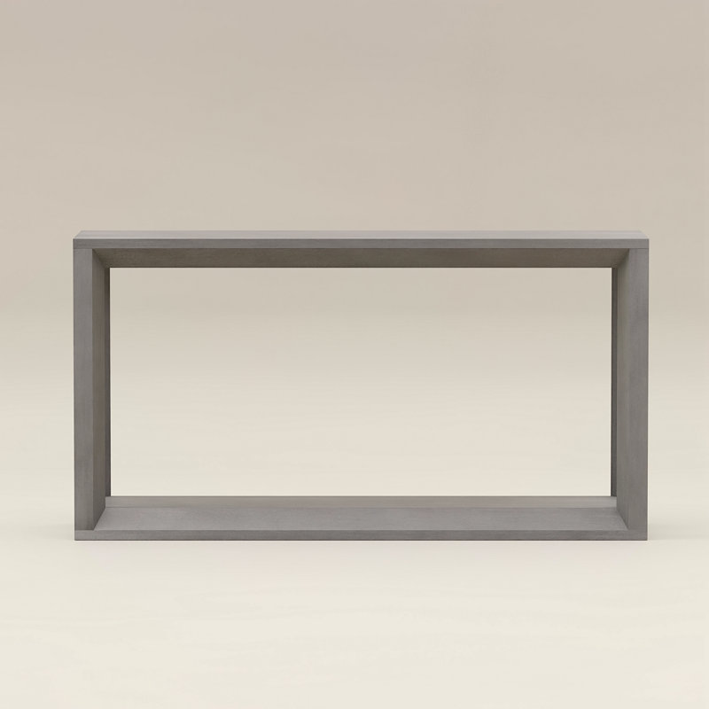 60" Rectangular Solid Wood Veneer Console Table, Gray