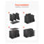 Organiseur de documents noir à 12 compartiments avec rangement vertical latéral pour le bureau et la maison