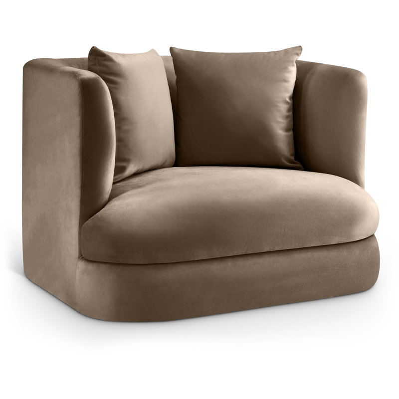 Chaise en velours Ethalind, Velours taupe