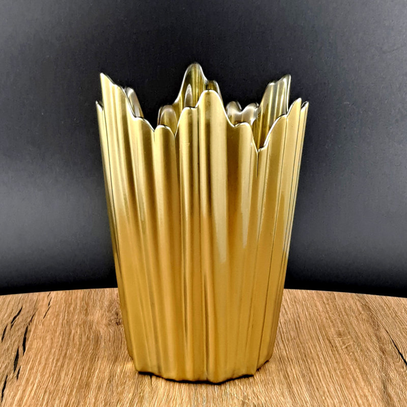 Biehl 8'' Glass Table Vase, Gold