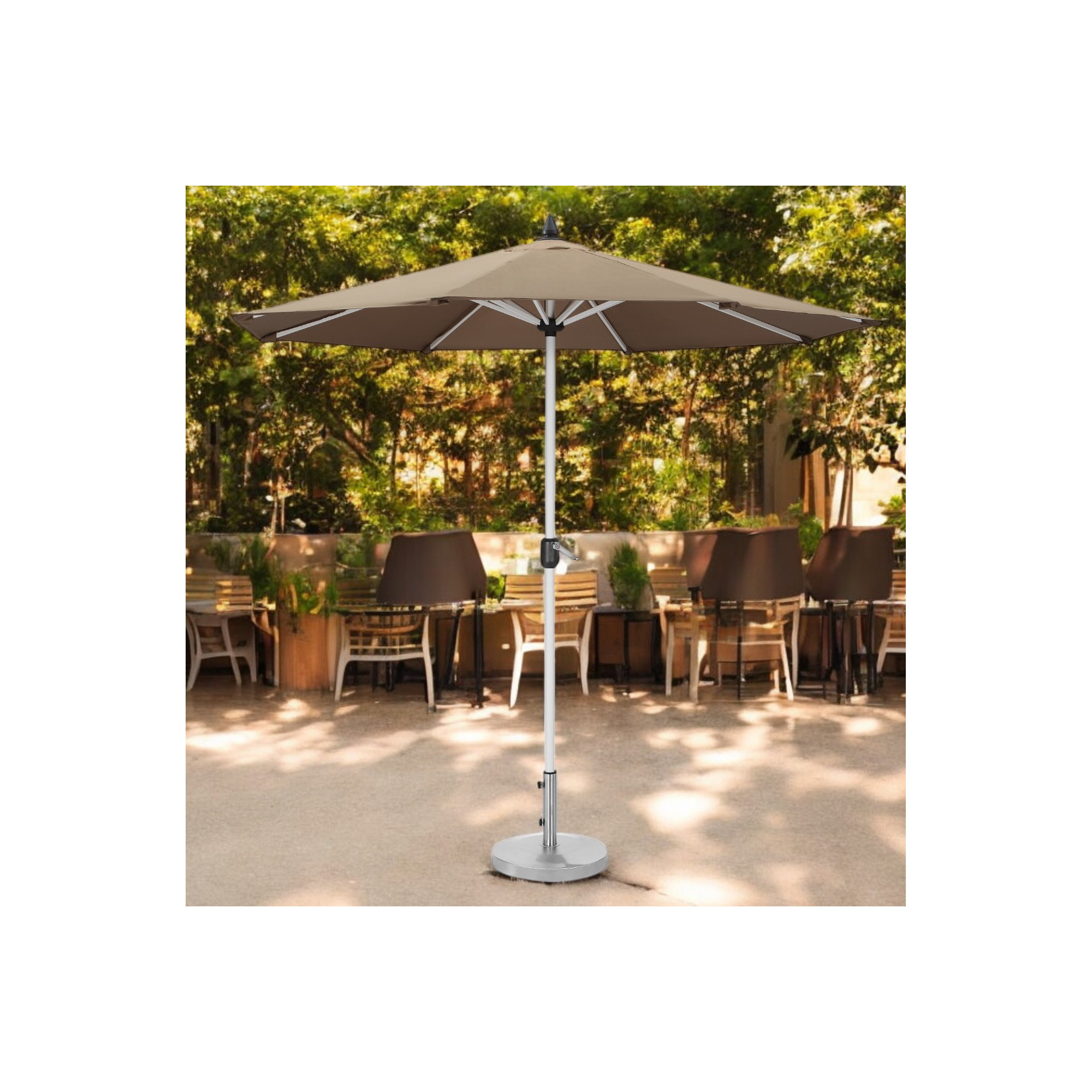 Aynura 108'' Outdoor Umbrella, Gray