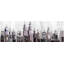 Paysage urbain abstrait en niveaux de gris - imprimé noir mat