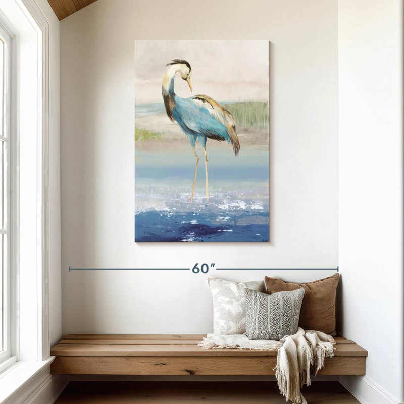 Brampt Heron On The Beach II, 45" H x 30" W