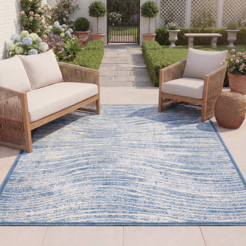 Cottage Performance Abstract Indoor/Outdoor Area Rug, Rectangle 8' x 11'2"