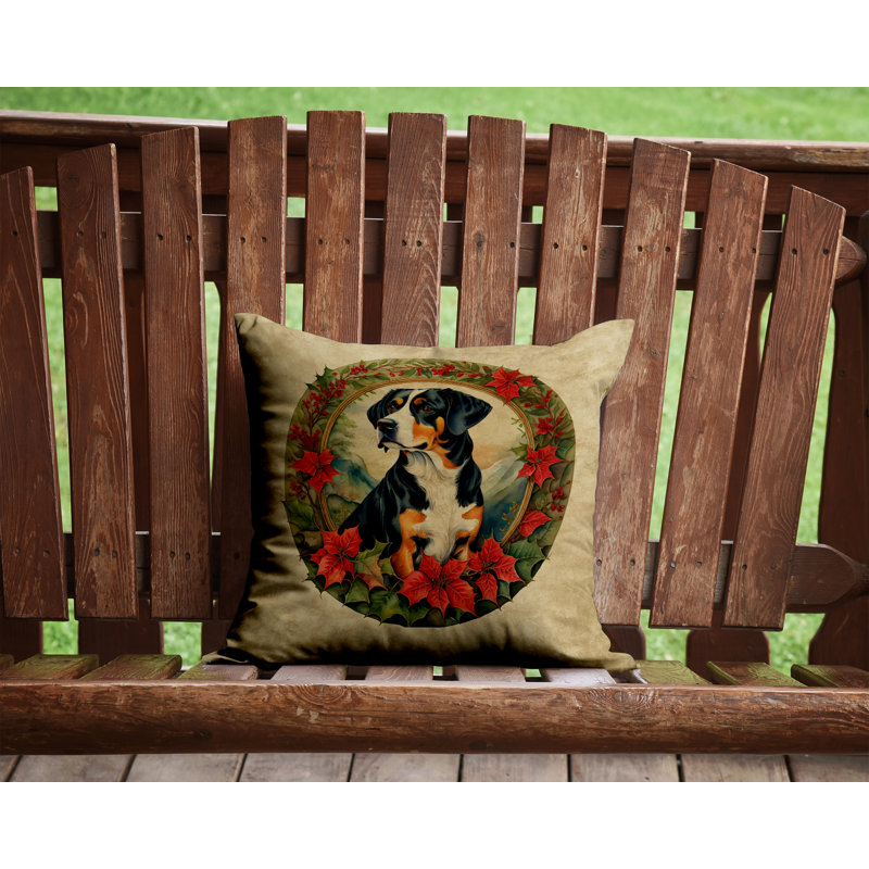 Coussin décoratif intérieur / extérieur en polyester Christmas, 14 po x 14 po, Carré