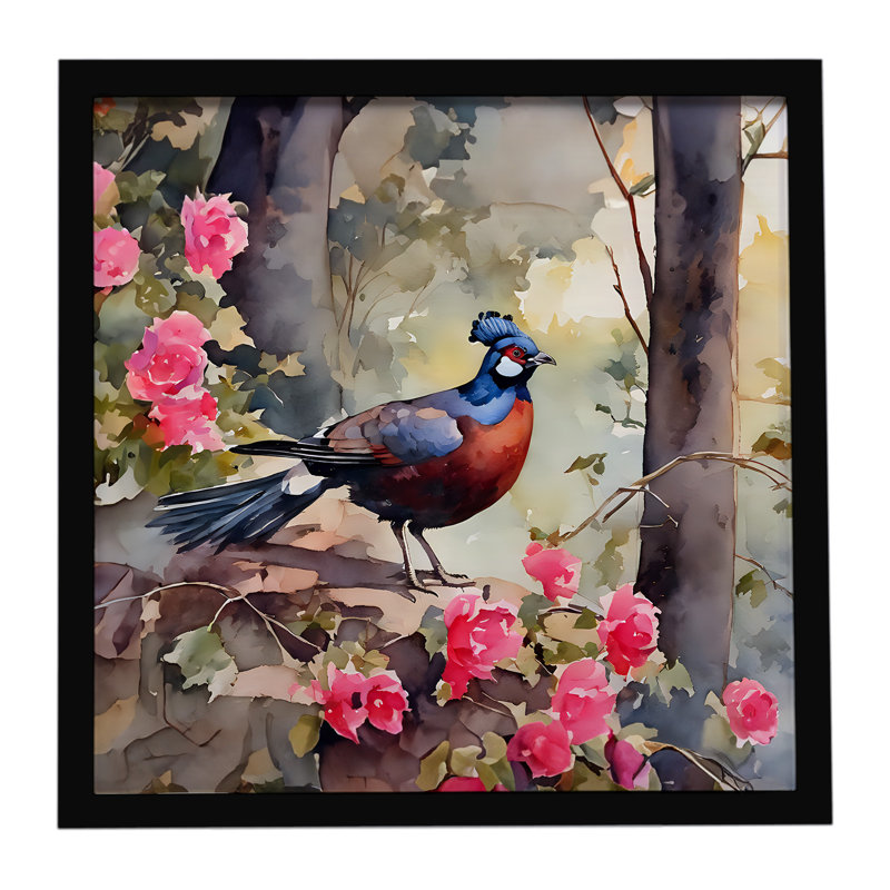 Pheasant Framed Metal Print