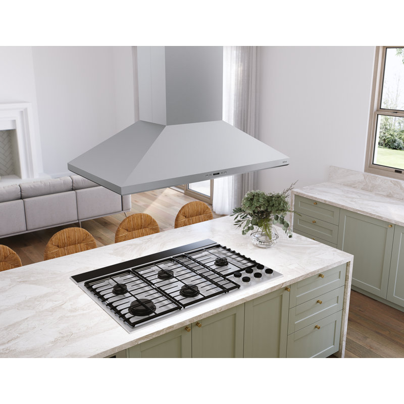 Core Zephyr Pro 36 In. 1200 CFM Island Mount Range Hood With LED Lighting In Stainless Steel