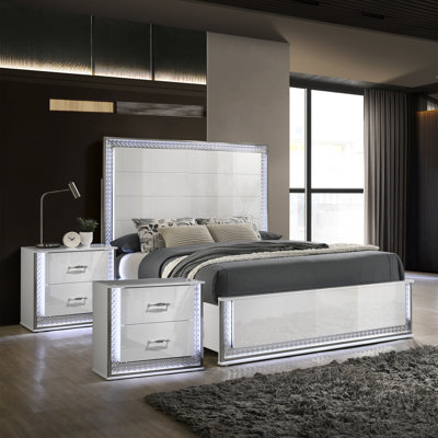 Jennie 3-Piece Bedroom Set With Led