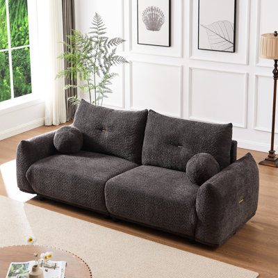 2 Lamb's Wool With Fabric And Cushions - Gray For Living Rooms Ergonomic Curve