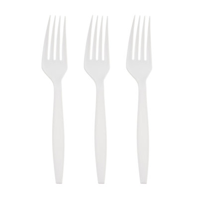 White Plastic Disposable Forks