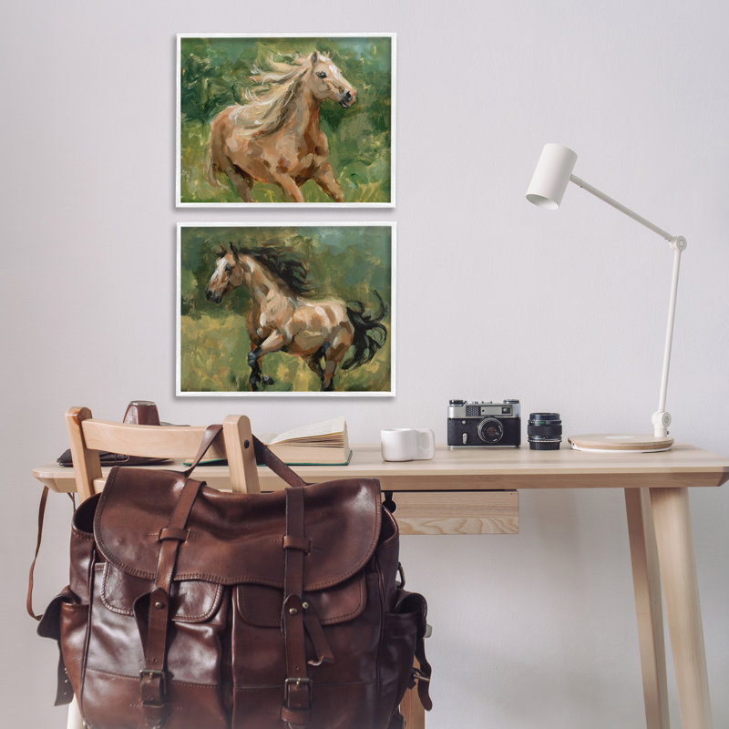  «Trotting Horse visages», ensemble de 2 giclées par Victoria Barnes, H 16 po x l 20 po