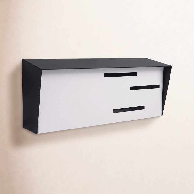 Boîte aux lettres murale moderne, Noir / blanc