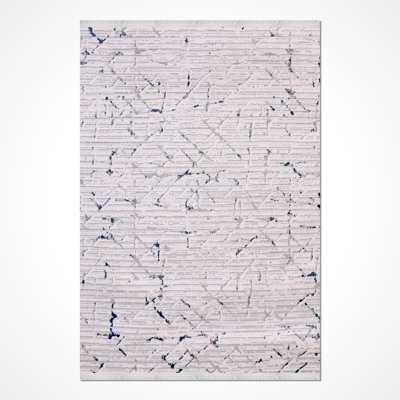 Modern/Abstract Beige Machine Washable Non-Slip Area Rug