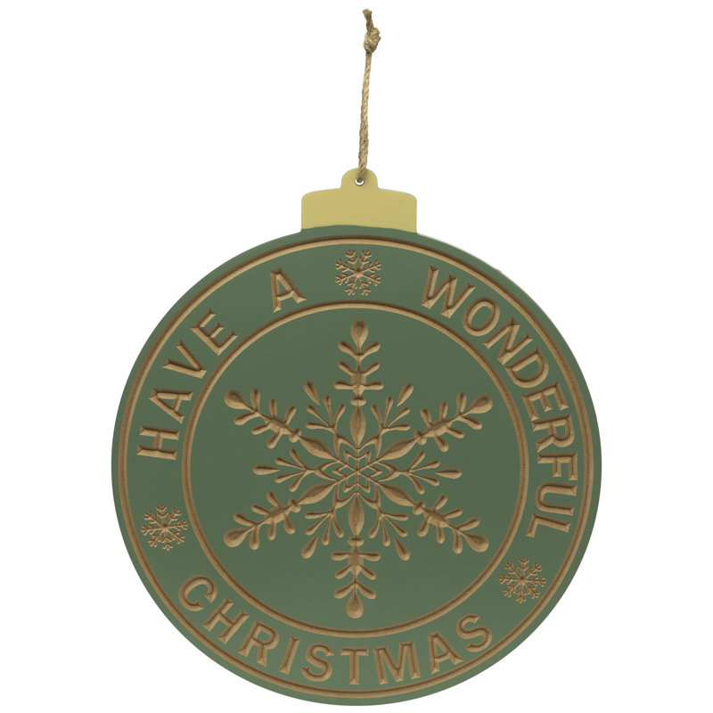 Have A Wonderful Christmas Round Ornament Shaped Wall Sign - 17.5"