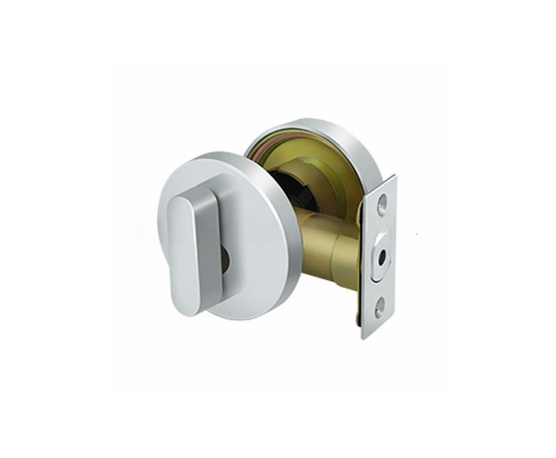 Serrure à pêne dormant à profil bas en zinc brossé Deltana ZDRU15, Nickel brossé