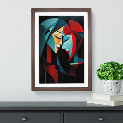 Two Women In Love Orphism - Single Picture Frame Print on Wood