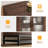 Sideboard Buffet Cabinet With Storage & Led Lights, 55" Large Wood Cabinet With 4 Fluted Glass Doors-106644779