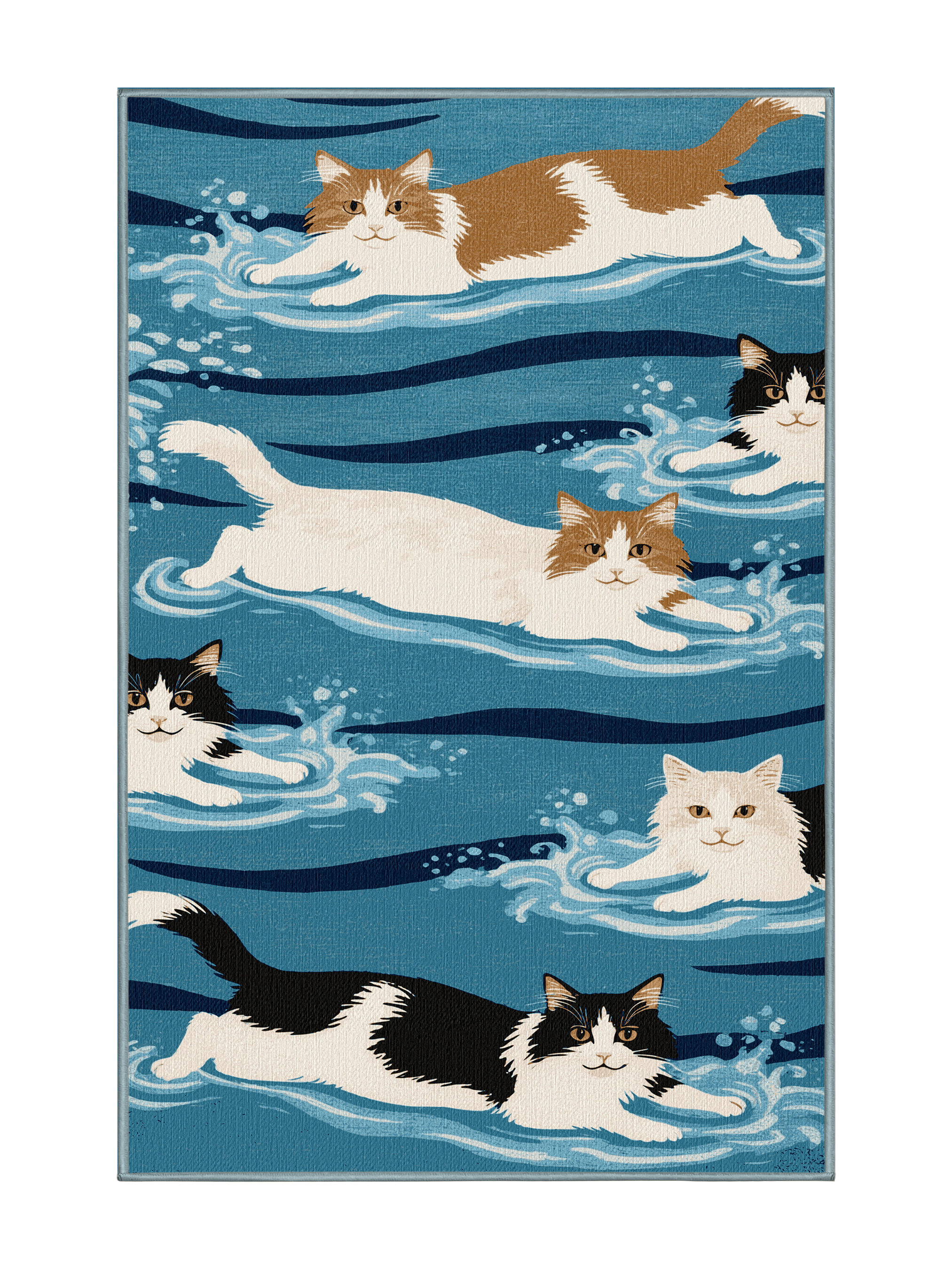 Foundry Select Washable Turkish Van Cats Area Rug | Wayfair