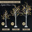Ensemble d'arbre de bouleau illuminé, arbre artificiel à 4 lumières, 48 ​​lumières à DEL / 5 pi 72 lumières à DEL / 6 pi, 96 lumières à DEL blanc chaud, arbre de Noël pour la décoration intérieure et extérieure