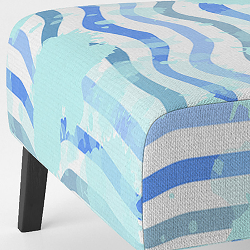 Fauteuil de chambre rembourré à motif vert et bleu