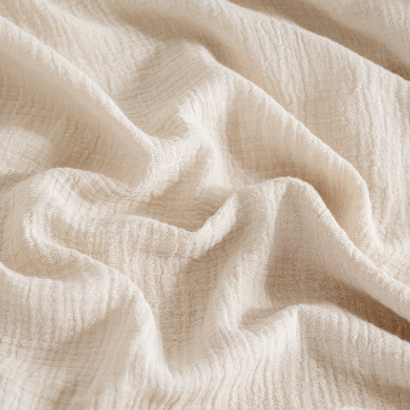 Solayne Muslin Duvet Cover Set 100% Cotton Double-Layer Linen Like Gauze Comforter Cover 3 Pieces Breathable & Lightweight For All Season