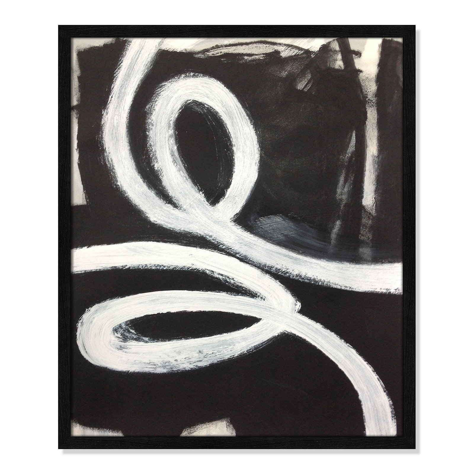 Swirly Swirls I by Casa Fine Arts, Black Slim Unmatted Picture Framed, 25.5" H x 21.5" W x 0.75" D