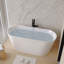Baignoire autoportante 67 po en acrylique, baignoire autoportante, blanc brillant, drain chromé Toe-Tap 67 po