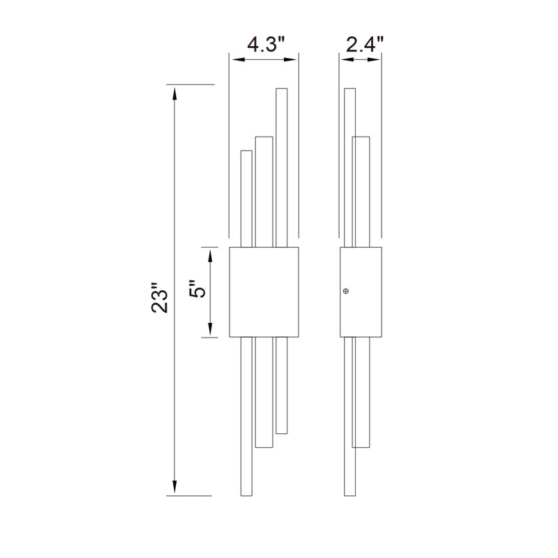Axis Battery-Operated Integrated LED Black Wall Light (Set of 2)