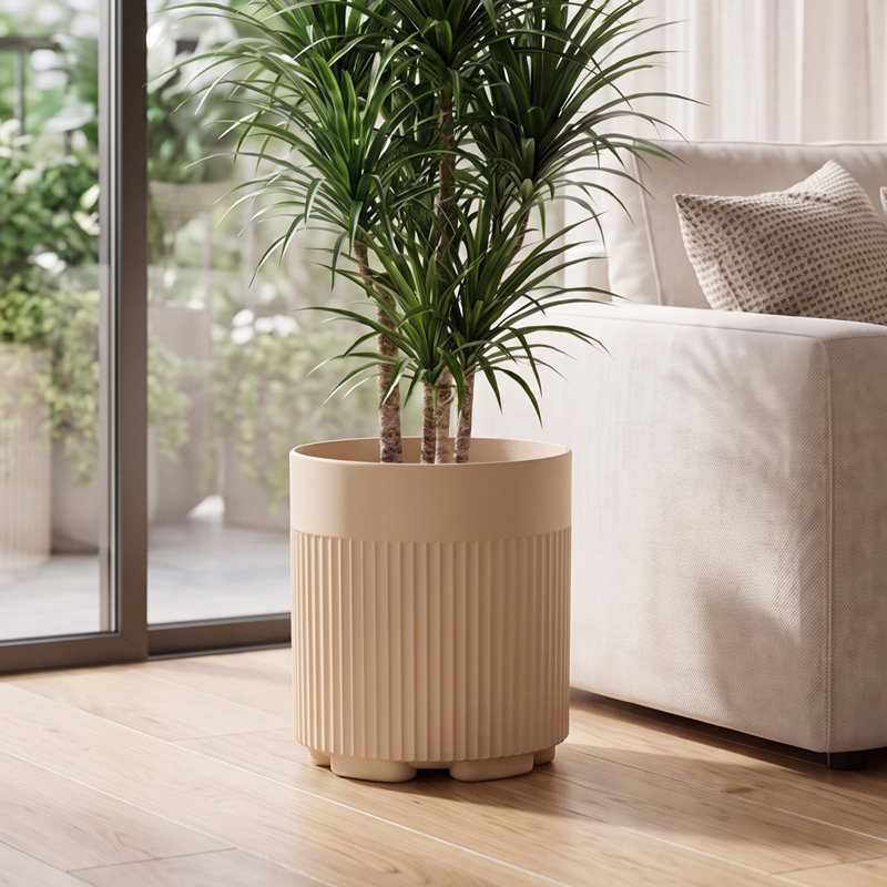 Pot de fleurs en plastique 16 po, paquet de 1, Beige, 1