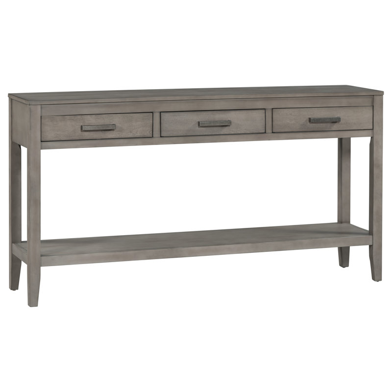 Deerfin Console Table, 59.08'' Contemporary Console Table with 3 Drawers and 1 Shelf, Gray